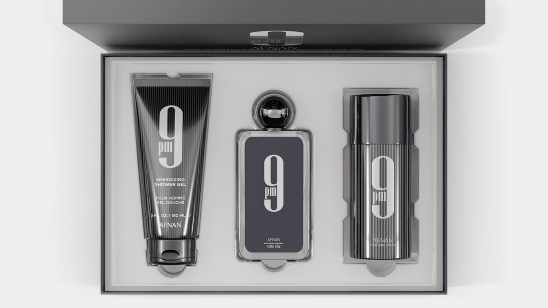 Afnan 9PM Gift Set (Eau De Parfum Spray 100ml + Shower Gel 150ml + Deodorant Spray 150ml) - Fragrance London