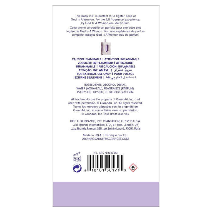 Ariana Grande God Is A Woman Body Mist 236ml - Fragrance London