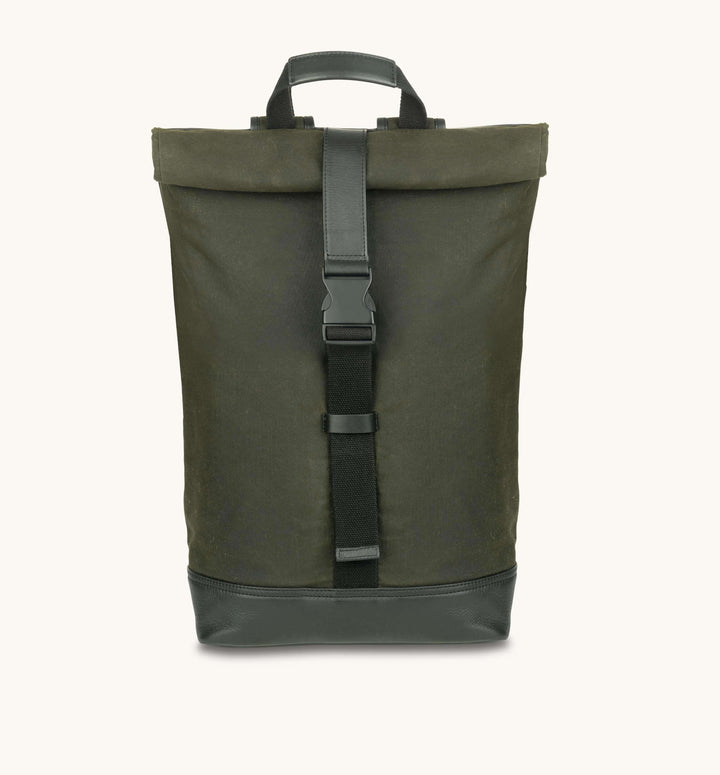 Apatchy London The Cavendish Waxed Canvas & Leather Backpack