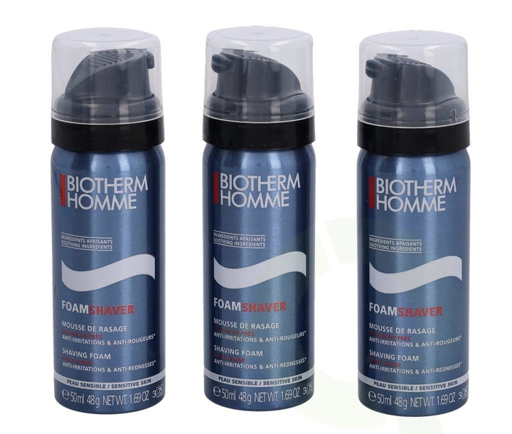 Biotherm Homme Sensitive Shaving Foam (3 x 50ml) - Fragrance London