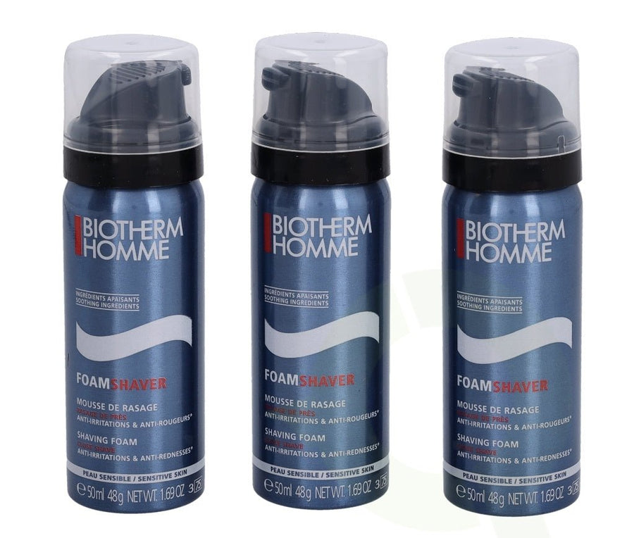 Biotherm Homme Sensitive Shaving Foam (3 x 50ml) - Fragrance London