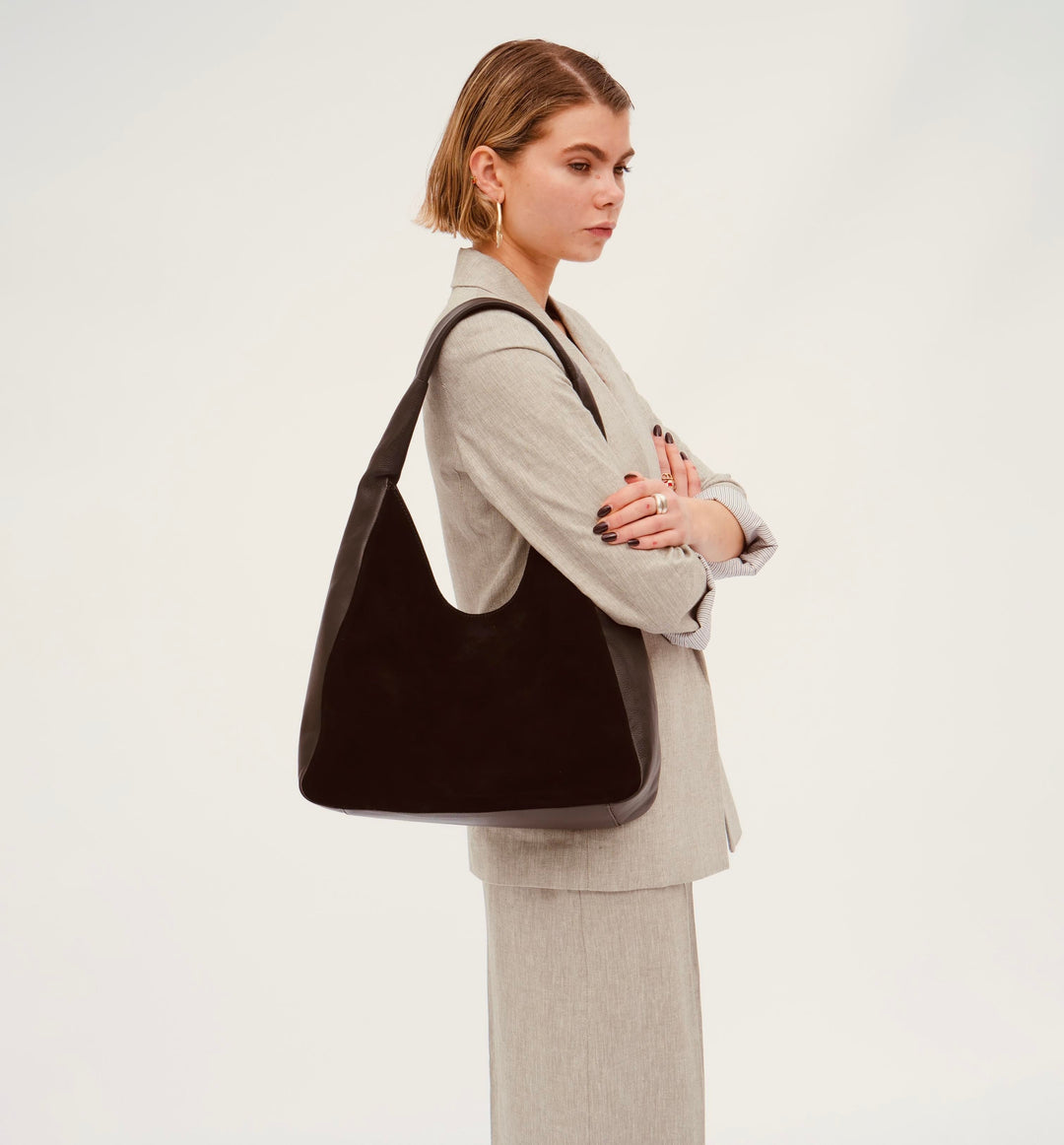Apatchy London The Henry Leather And Suede Hobo Bag 
