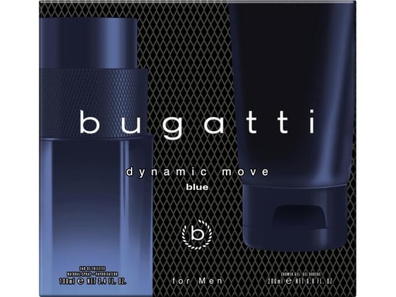 Bugatti Dynamic Move Blue For Men Gift Set (Eau De Toilette Spray 100ml + Shower Gel 200ml) (New) - Fragrance London