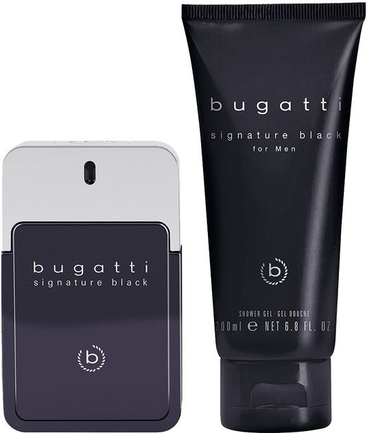 Bugatti Signature Black For Men Gift Set (Eau De Toilette Spray 100ml + Shower Gel 200ml) - Fragrance London