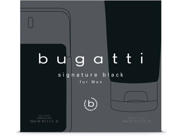 Bugatti Signature Black For Men Gift Set (Eau De Toilette Spray 100ml + Shower Gel 200ml) - Fragrance London