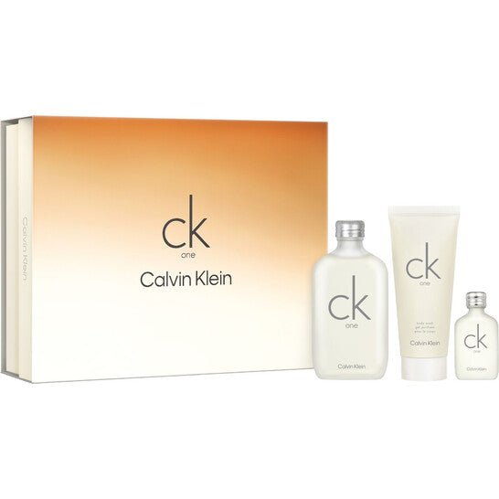 Calvin Klein CK One Gift Set (Eau De Toilette 100ml + Shower Gel 100ml + Eau De Toilette 15ml) - Fragrance London