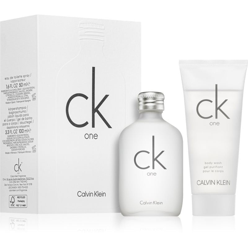 Calvin Klein CK One Gift Set (Eau De Toilette Spray 50ml + Shower Gel 100ml) - Fragrance London