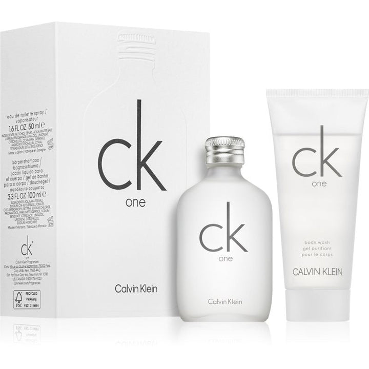 Calvin Klein CK One Gift Set (Eau De Toilette Spray 50ml + Shower Gel 100ml) - Fragrance London