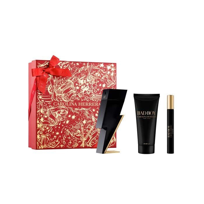 Carolina Herrera Bad Boy Gift Set (Eau De Toilette Spray 100ml + Shower Gel 100ml + Eau De Toilette Spray 10ml) - Fragrance London