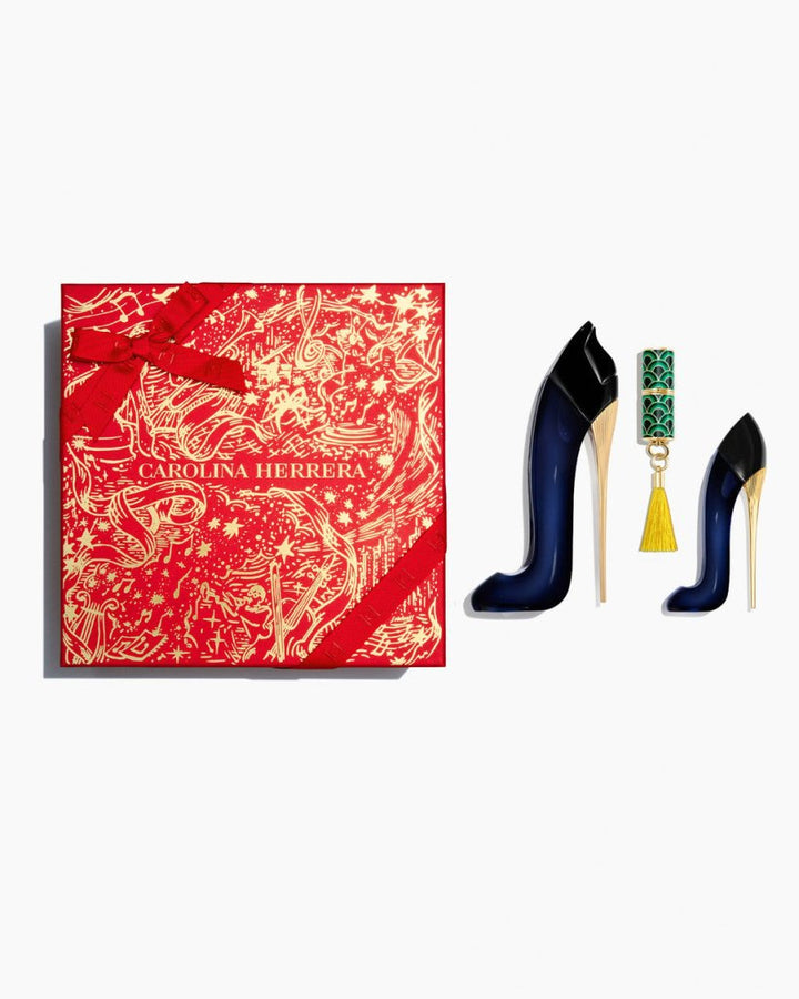 Carolina Herrera Good Girl Gift Set (Eau De Parfum 80ml + Eau De Parfum 7ml + Mini Lipstick) - Fragrance London