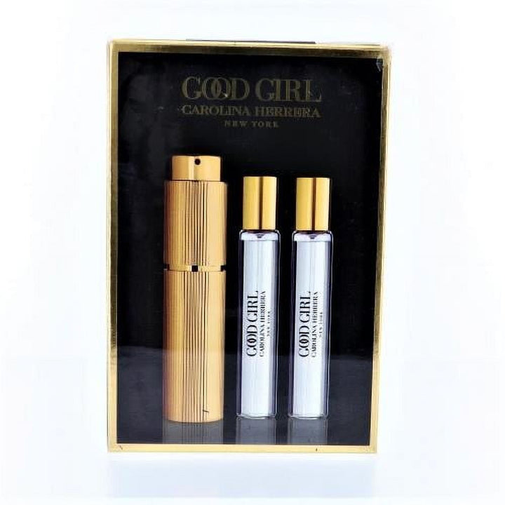 Carolina Herrera Good Girl Gift Set (Eau De Parfum Spray 20ml + 2 x 20ml Refillable Travel Spray) - Fragrance London