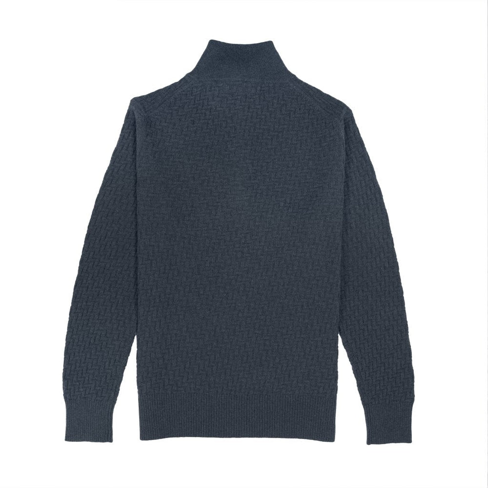 Cashmere Polo Club Atlas Men’s Half Zip Neck Jumper Charcoal - 100% Cashmere - Fragrance London