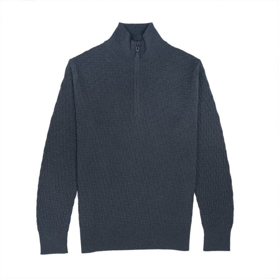 Cashmere Polo Club Atlas Men’s Half Zip Neck Jumper Charcoal - 100% Cashmere - Fragrance London