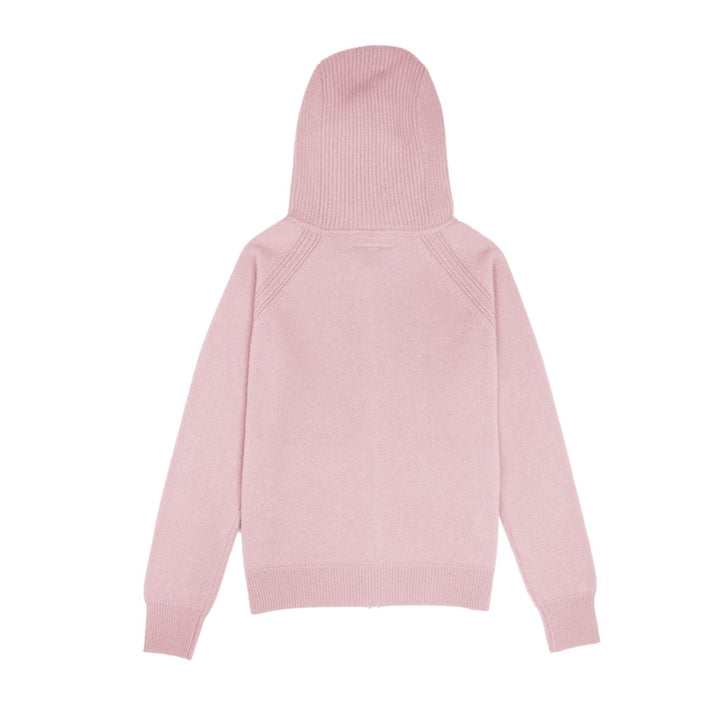 Cashmere Polo Club Claire Ladies Hooded Full Zip Cardigan with Aran Knit Front Pixie - 100% Cashmere - Fragrance London