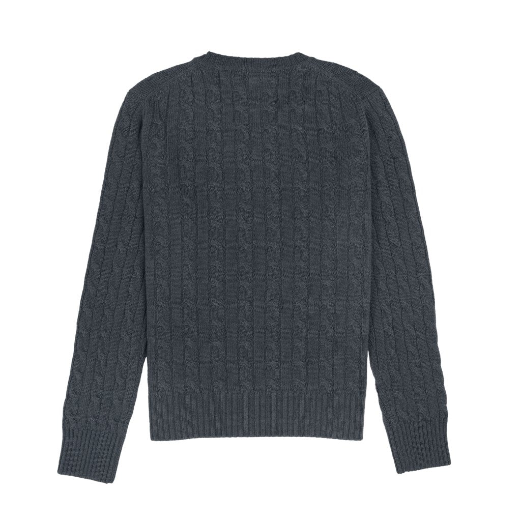 Cashmere Polo Club Larisa Ladies V - Neck Pullover Allover Cable Knit - 100% Cashmere - Fragrance London