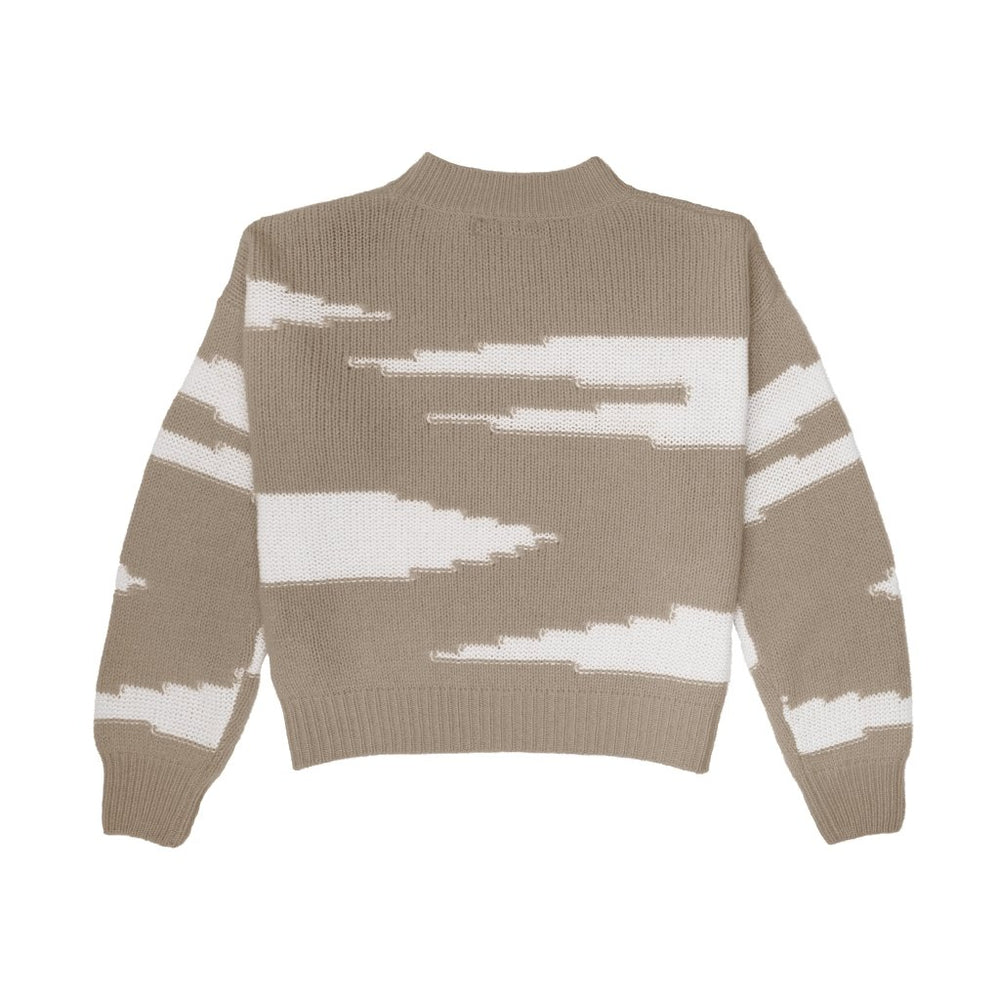 Cashmere Polo Club Zuri Ladies Round Neck Pullover Intarsia Knit Eco Stone - 100% Cashmere - Fragrance London