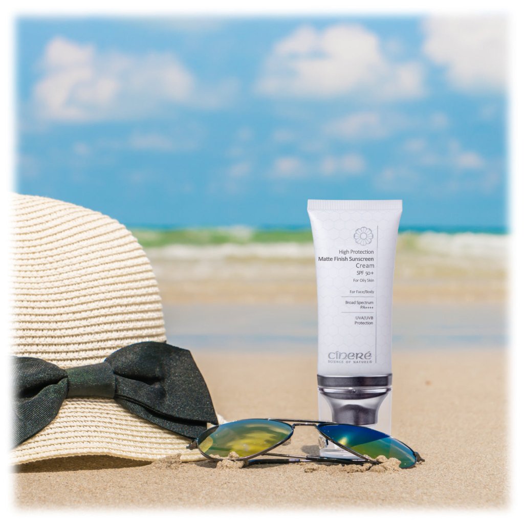 Cinere High Protection Matte Finish Sunscreen Cream SPF 50+ for Oily Skin - 50ml - Fragrance London