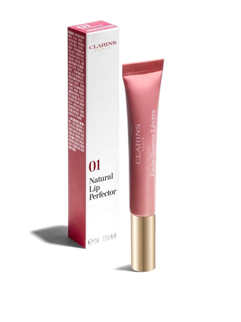 Clarins Natural Lip Perfector Gloss 01 Rose Shimmer 12ml - Fragrance London