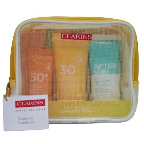 Clarins Suncare Travel Set (Face Cream SPF50 30ml + Body Cream SPF30 75ml + After Sun Balm 75ml) - Fragrance London
