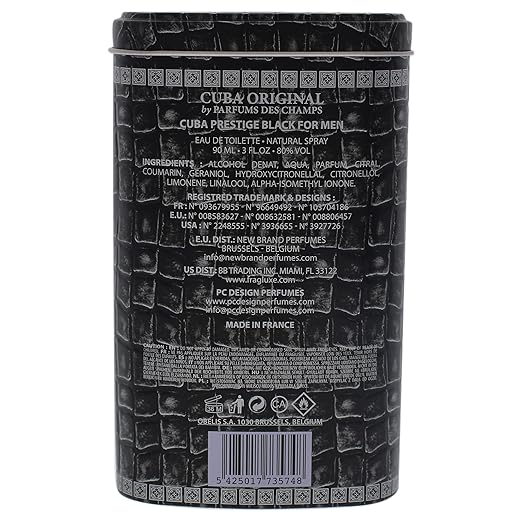 Cuba Prestige Black Eau De Toilette Spray 90ml - Fragrance London