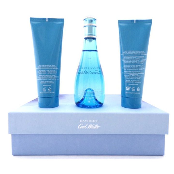 Davidoff Cool Water Gift Set (Eau De Toilette 100ml + Shower Gel 75ml + Body Lotion 75ml) - Fragrance London