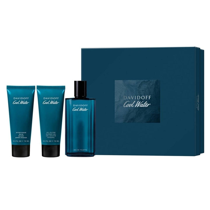 Davidoff Cool Water Gift Set (Eau De Toilette 125ml + Shower Gel 75ml + After Shave Balm 75ml) - Fragrance London