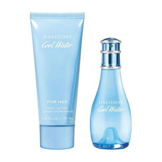 Davidoff Cool Water Gift Set (Eau De Toilette Spray 30ml + Body Lotion 75ml) - Fragrance London