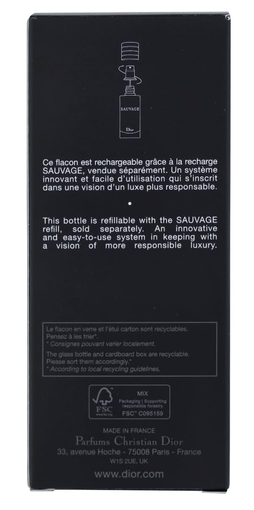Dior Sauvage Refillable Eau De Toilette Spray 30ml - Fragrance London
