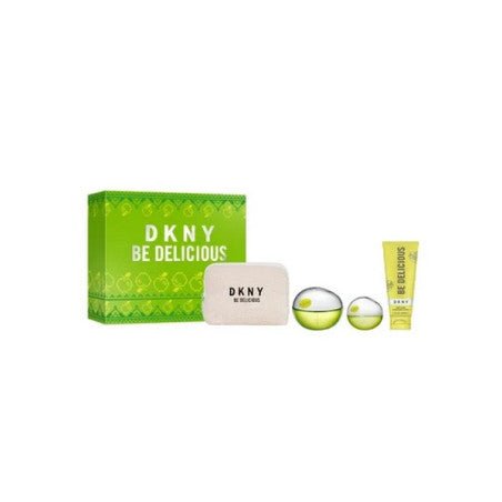 DKNY Be Delicious Gift Set (Eau De Parfum Spray 100ml + Eau De Parfum Spray 15ml + Body Lotion 100ml + Purse) - Fragrance London