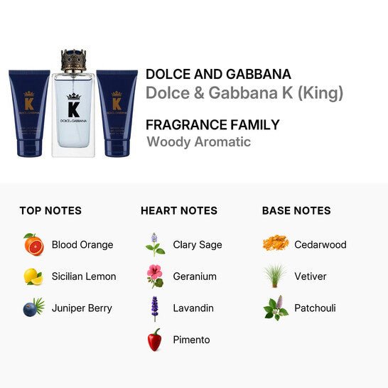 Dolce & Gabbana K Gift Set (Eau De Toilette Spray 100ml + Shower Gel 50ml + Aftershave Balm 50ml) - Fragrance London
