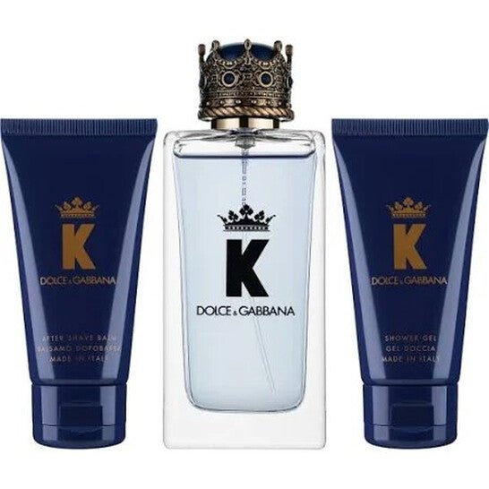 Dolce & Gabbana K Gift Set (Eau De Toilette Spray 100ml + Shower Gel 50ml + Aftershave Balm 50ml) - Fragrance London