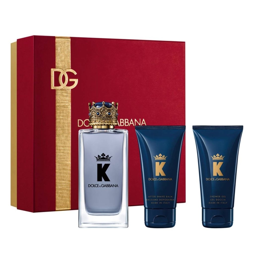 Dolce & Gabbana K Gift Set (Eau De Toilette Spray 100ml + Shower Gel 50ml + Aftershave Balm 50ml) - Fragrance London