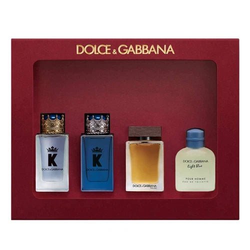 Dolce & Gabbana Men Miniature Gift Set (1x Eau De Parfum 5ml + 2x Eau De Toilette 5ml + 1x Eau De Toilette 4.5ml) - Fragrance London