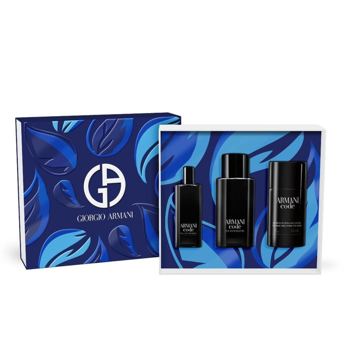 Giorgio Armani Code Gift Set (EDT 75ml + EDT 15ml + Deodorant Stick 75g) - Fragrance London