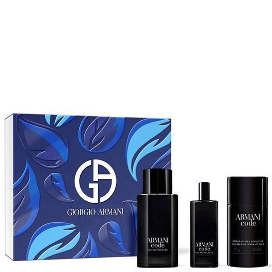 Giorgio Armani Code Gift Set (EDT 75ml + EDT 15ml + Deodorant Stick 75g) - Fragrance London