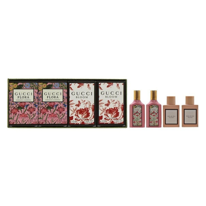 Gucci Bloom & Flora Miniature Gift Set (4 x 5ml Eau De Parfum) - Fragrance London