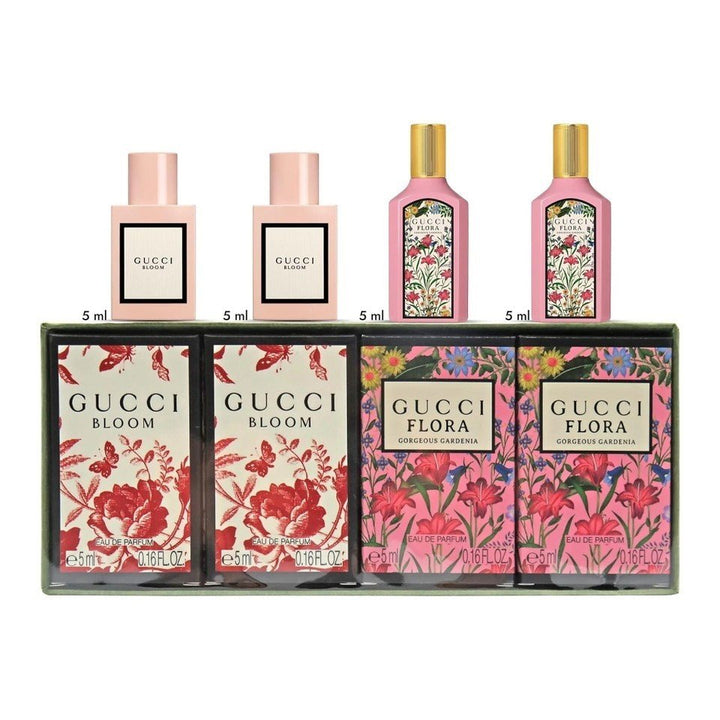 Gucci Bloom & Flora Miniature Gift Set (4 x 5ml Eau De Parfum) - Fragrance London