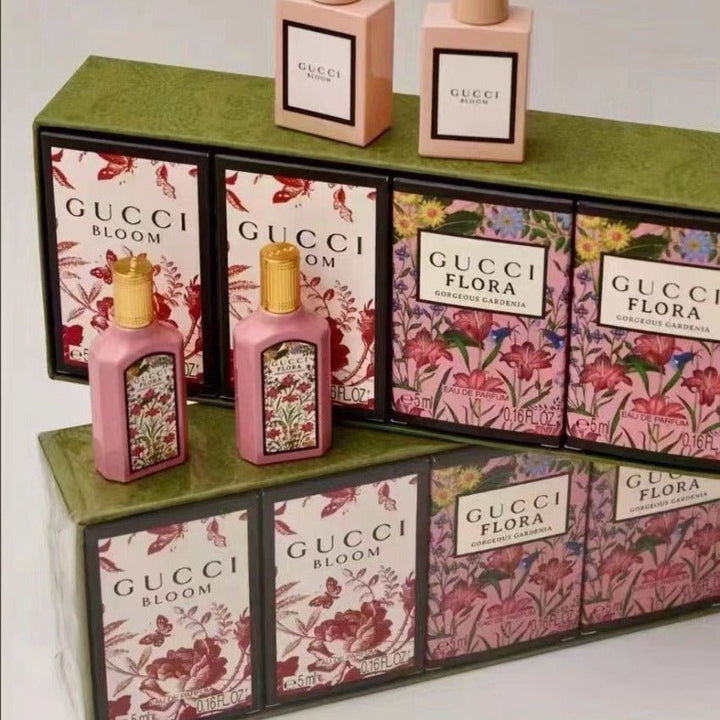Gucci Bloom & Flora Miniature Gift Set (4 x 5ml Eau De Parfum) - Fragrance London