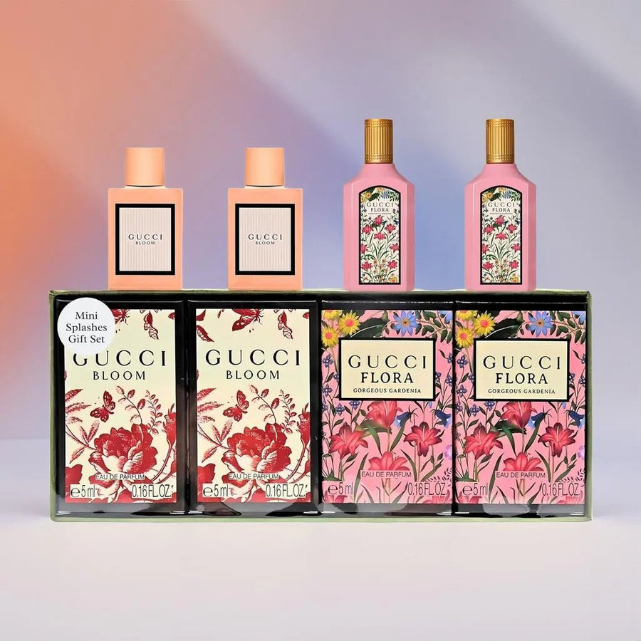 Gucci Bloom & Flora Miniature Gift Set (Eau De Parfum 5ml x2 + Eau De Parfum 5ml x2) - Fragrance London