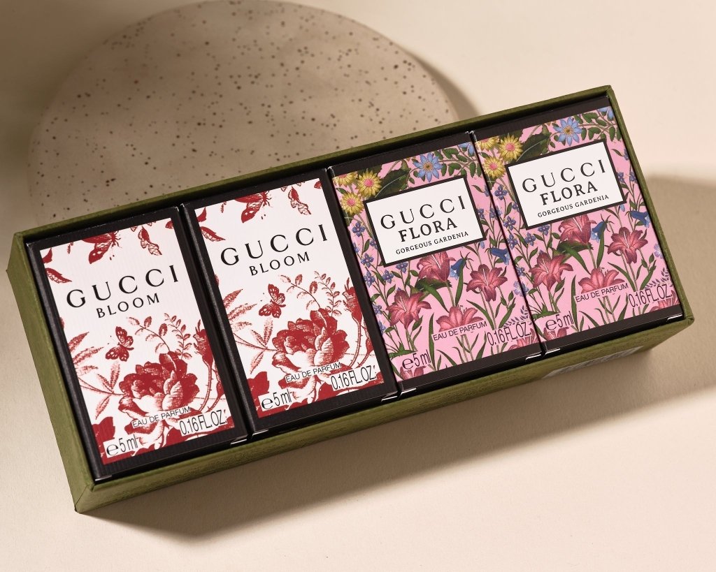 Gucci Bloom & Flora Miniature Gift Set (Eau De Parfum 5ml x2 + Eau De Parfum 5ml x2) - Fragrance London