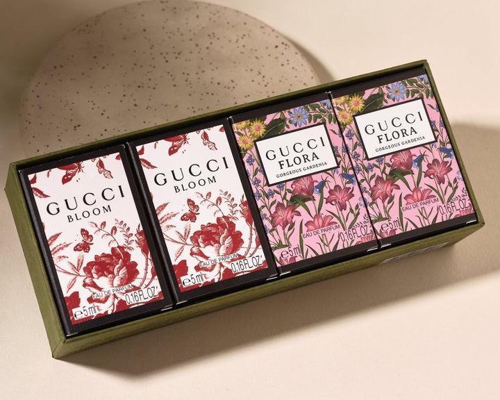 Gucci Bloom & Flora Miniature Gift Set (Eau De Parfum 5ml x2 + Eau De Parfum 5ml x2) - Fragrance London