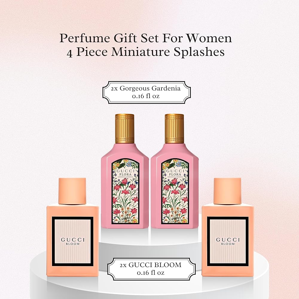 Gucci Bloom & Flora Miniature Gift Set (Eau De Parfum 5ml x2 + Eau De Parfum 5ml x2) - Fragrance London