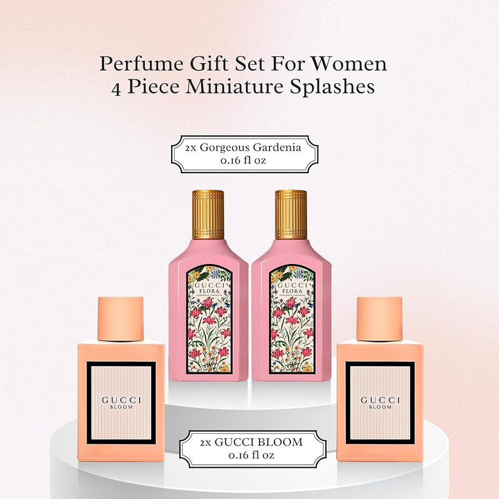Gucci Bloom & Flora Miniature Gift Set (Eau De Parfum 5ml x2 + Eau De Parfum 5ml x2) - Fragrance London