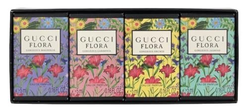 Gucci Flora Miniature Gift Set (Eau De Parfum 5ml + Magnolia + Orchid + Jasmine Minis) - Fragrance London