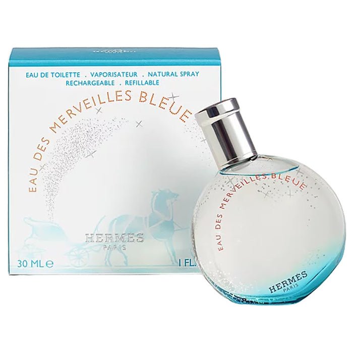 Hermes Eau des Merveilles Bleue Eau De Toilette Spray Refillable 30ml - Fragrance London