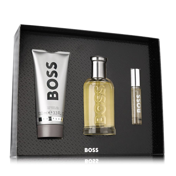 Hugo Boss Bottled Gift Set (Eau De Toilette 100ml + Eau De Toilette 10ml + Shower Gel 100ml) - Fragrance London
