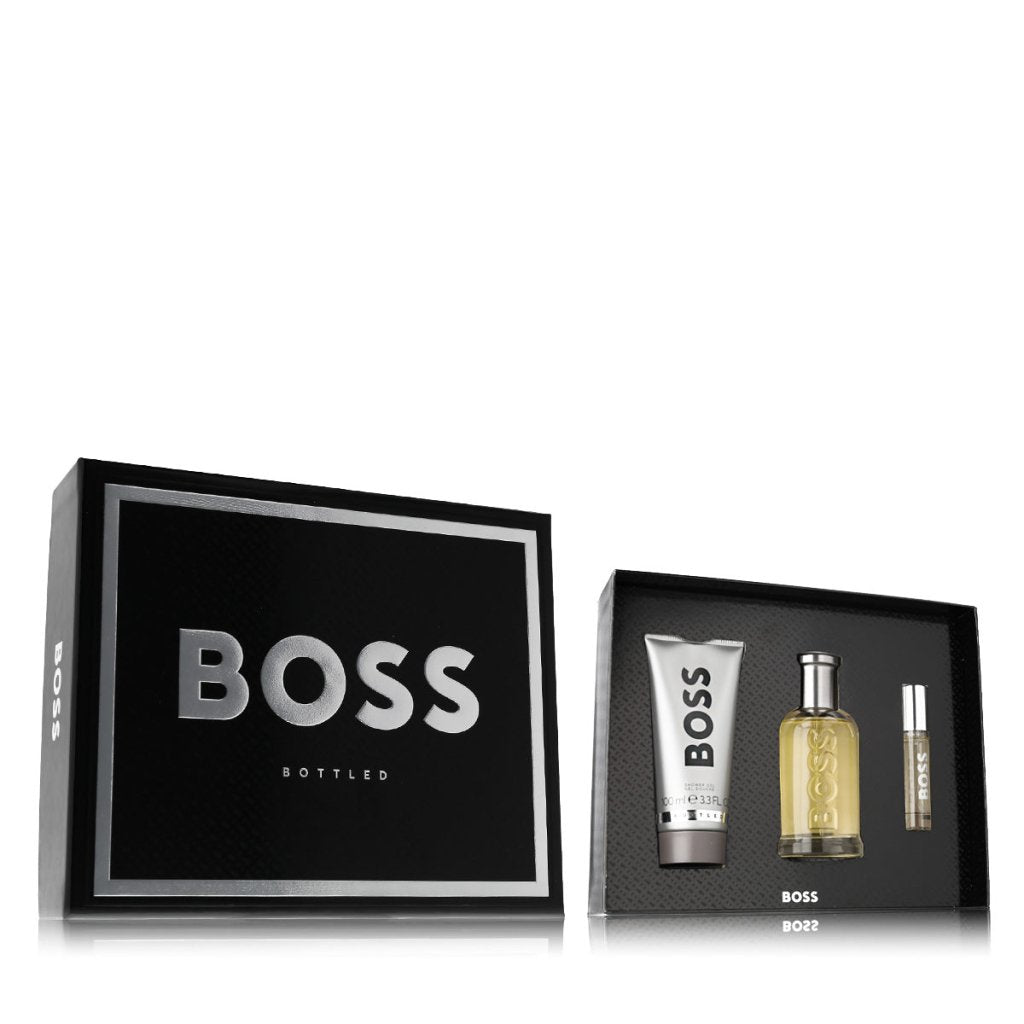 Hugo Boss Bottled Gift Set (Eau De Toilette 100ml + Eau De Toilette 10ml + Shower Gel 100ml) - Fragrance London