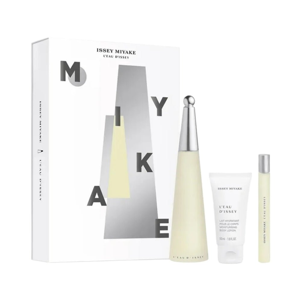 Issey Miyake L'Eau D'Issey Gift Set (Eau De Toilette Spray 100ml + Body Lotion 50ml + Eau De Toilette Spray 10ml) - Fragrance London