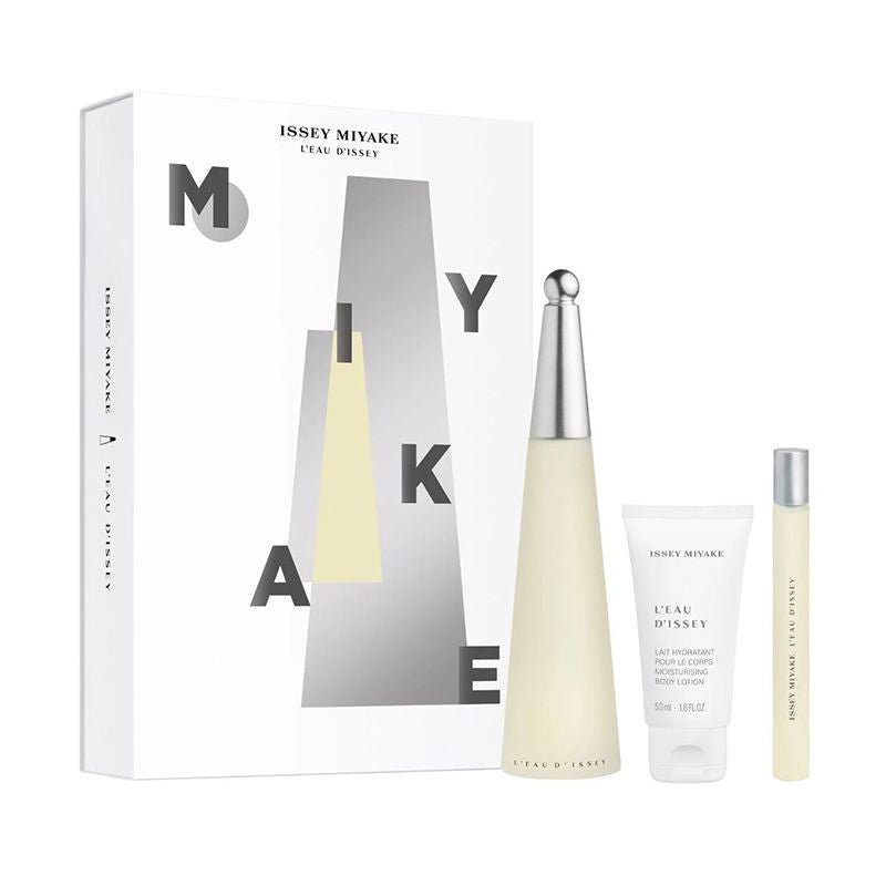 Issey Miyake L'Eau D'Issey Gift Set (Eau De Toilette Spray 100ml + Body Lotion 50ml + Eau De Toilette Spray 10ml) - Fragrance London