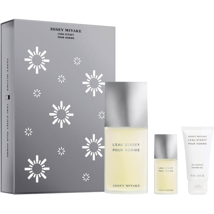 Issey Miyake L'Eau D'Issey Gift Set (Eau De Toilette Spray 125ml + Eau De Toilette Spray 15ml + Shower Gel 50ml) - Fragrance London